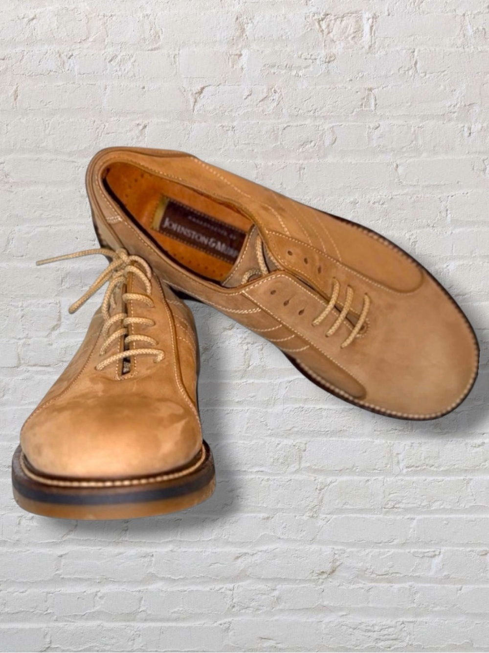 Johnston & Murphy Handcrafted in Italy Nubuck Men’s 9M Tan 11661 /l20-2493